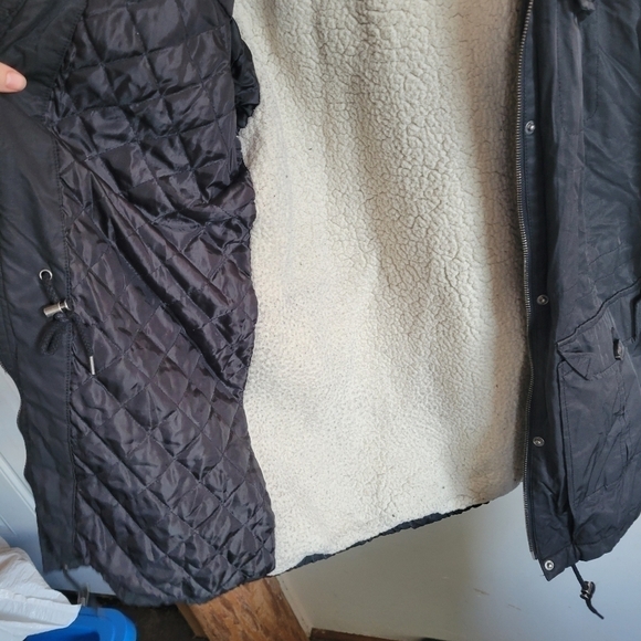 LEVI'S Jacket Quilt And Sherpa Lined Black Small - Picture 6 of 11